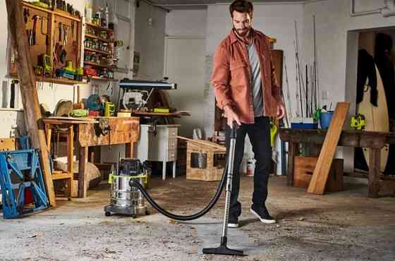 Пилосос акумуляторний будівельний RYOBI R18WDV-0 ONE+ (+ Всмоктуючий шланг, ручка, телескопічна штанга, Одесса