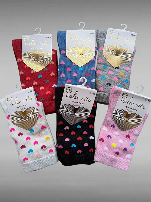 Красивые женские носочки в сердечки. Набор из 5 шт. Размер 36-40 Киев - изображение 2