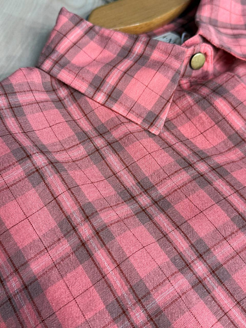Сорочка жіноча A-N 7866 супероверсайз у клітинку широка, рожевий, one size Київ - фото 3