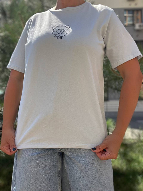 Футболка жіноча Pepper&mint AF24-23 принт ведмедик попереду аква, аква, M Київ - фото 3