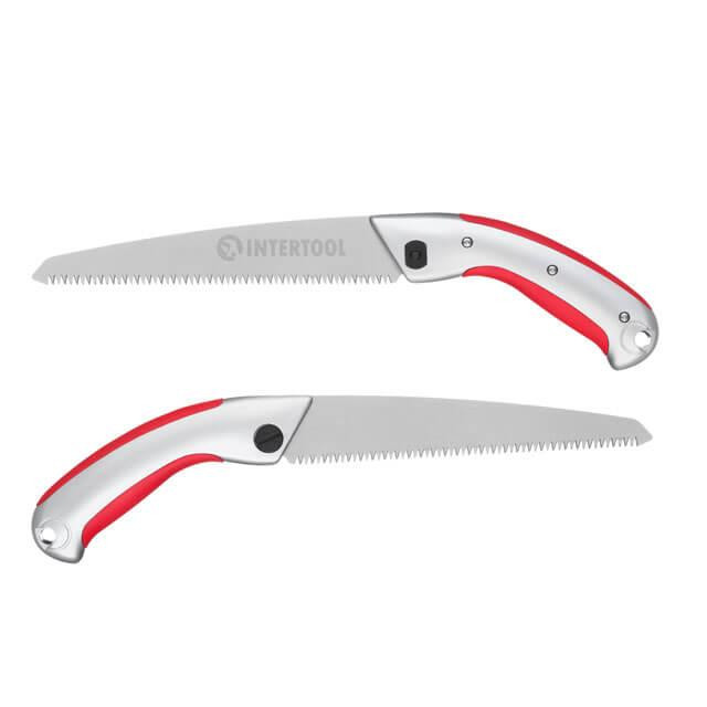 Ножівка садова пряма, 210 мм, з металевою ручкою, пластиковий чохол INTERTOOL HT-3145 Київ - фото 1