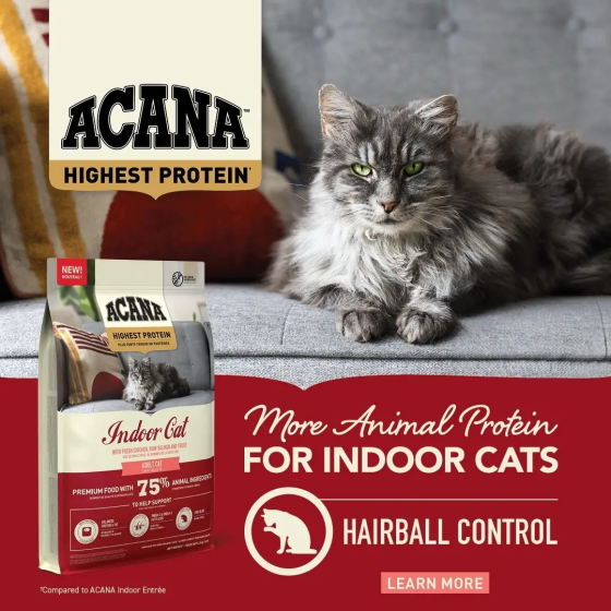 Acana Highest Protein Indoor Cat Recipe (Акана Хайест) сухий корм беззерновий для дорослих домашніх котів 1.8 кг. Запоріжжя