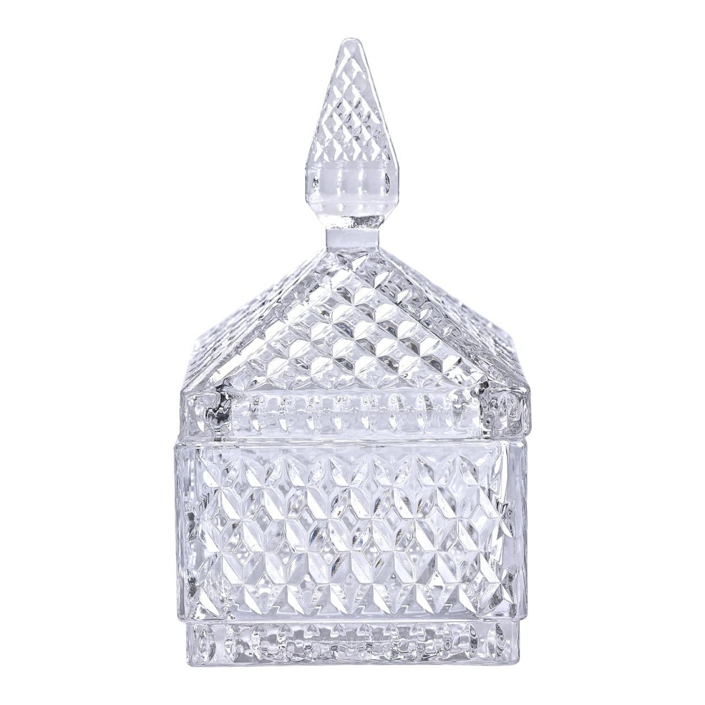 Цукерниця скляна з кришкою 8.5х8.5х15 см квадратна HP-YH-41 Коломия - фото 2