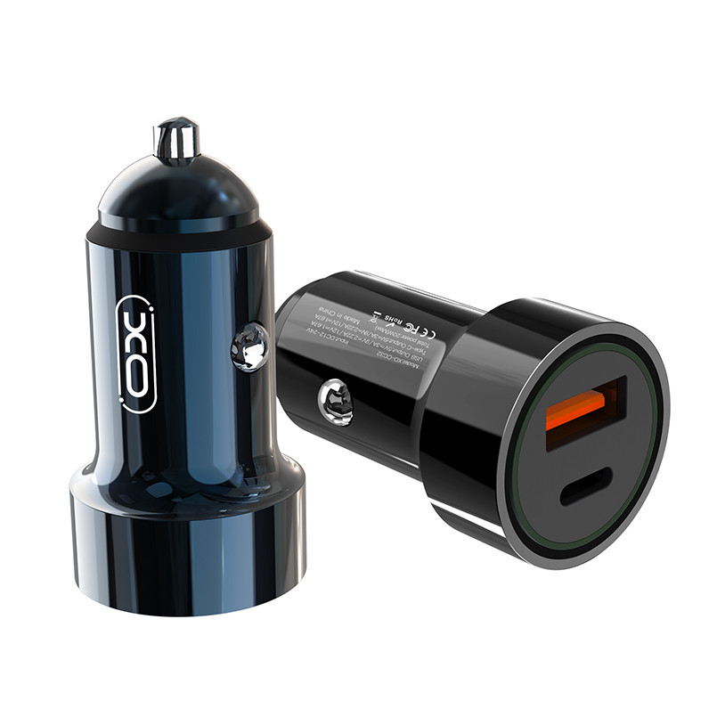 Автомобільний зарядний пристрій XO CC32 PD+QC3.0 20W USB + Type-c синій Львів - фото 2