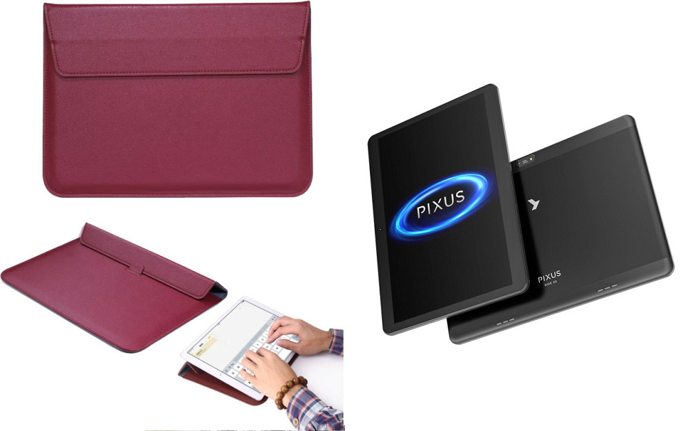 Чохол-конверт VitoCase для Pixus Ride 3G 9.6, Ride 4G Pro 9.6, з функцією підставки для планшета Бордовий Київ - фото 1