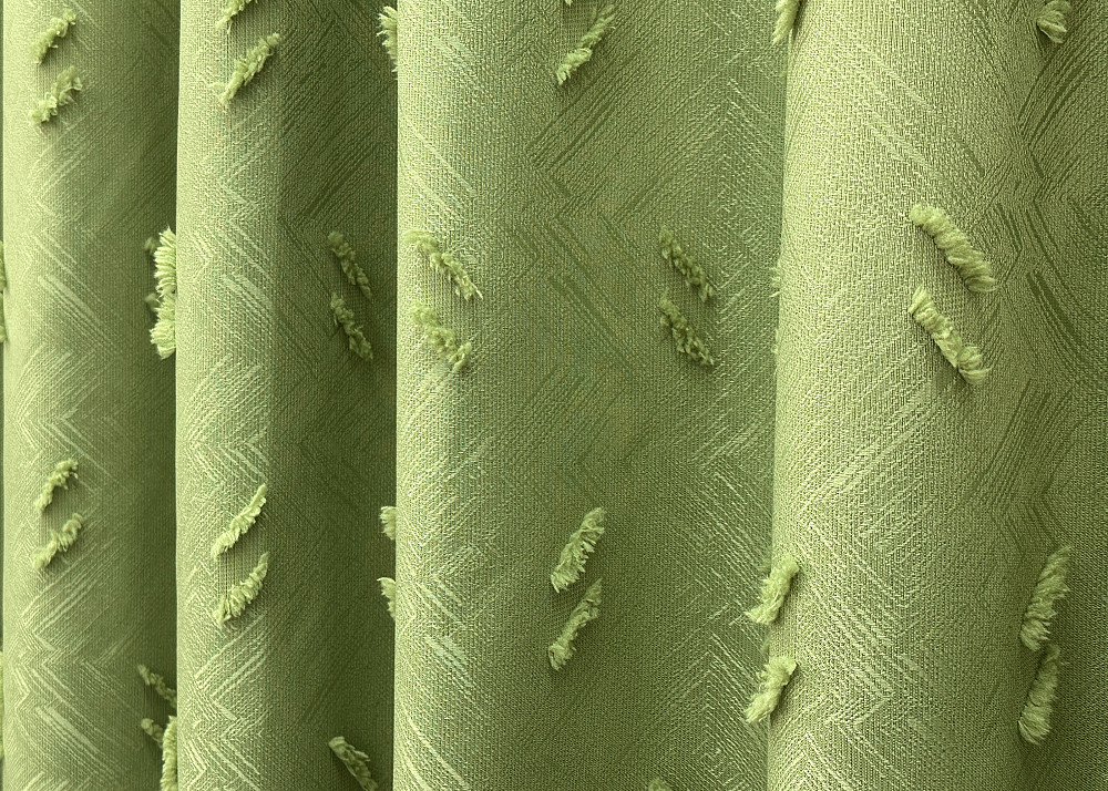 Комплект коротких (2шт 1,5х1,8м) штор Льон Букле, колір оливковий 1889ш 99-028 Київ - фото 8