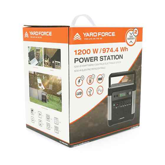 Портативне джерело живлення Yard Force LX PS1200, потужність 1200Вт, 974Wh, Li-ion, 248*190*245 мм, 9.8 кг Київ
