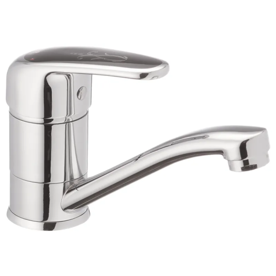 Смеситель для умывальника Haiba Magic 004 с черной ручкой, излив 15 см (HB0689) Харьков