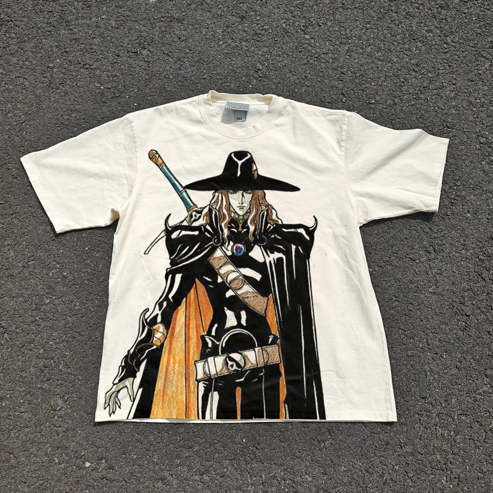 Футболка чоловіча з принтом аніме Аніме Вампір Хунтер Д оверсайз (S/M/L) Черний Дніпро - фото 8