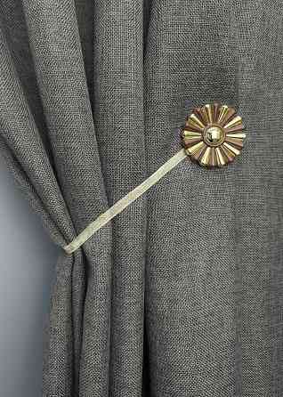 Магніти для штор і гардин Хризантема набір 2 шт Коричневий з золотистим (81-297) Київ