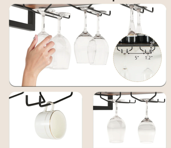 Настінний винний стелаж Costway Lagom у стилі Loft Київ