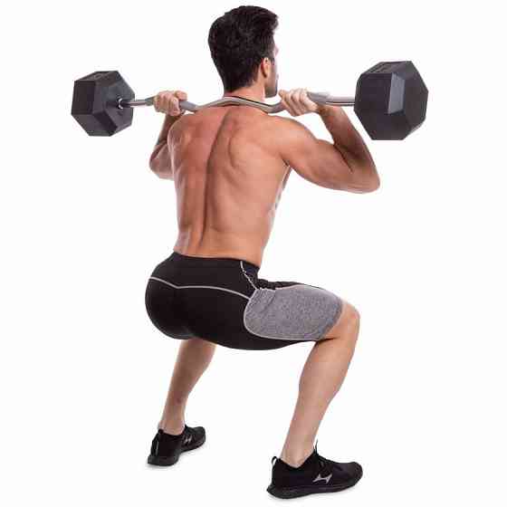 Штанга фіксована вигнута погумована Zelart 6231-50 довжина 95 см 50 кг Київ