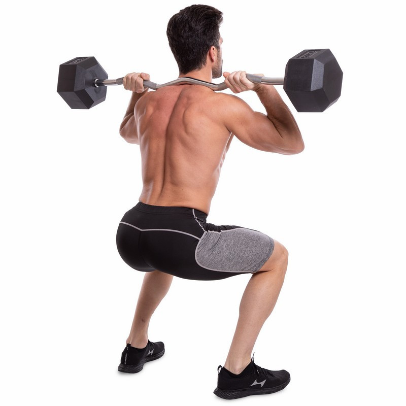 Штанга фіксована вигнута погумована Zelart 6231-50 довжина 95 см 50 кг Київ - фото 1