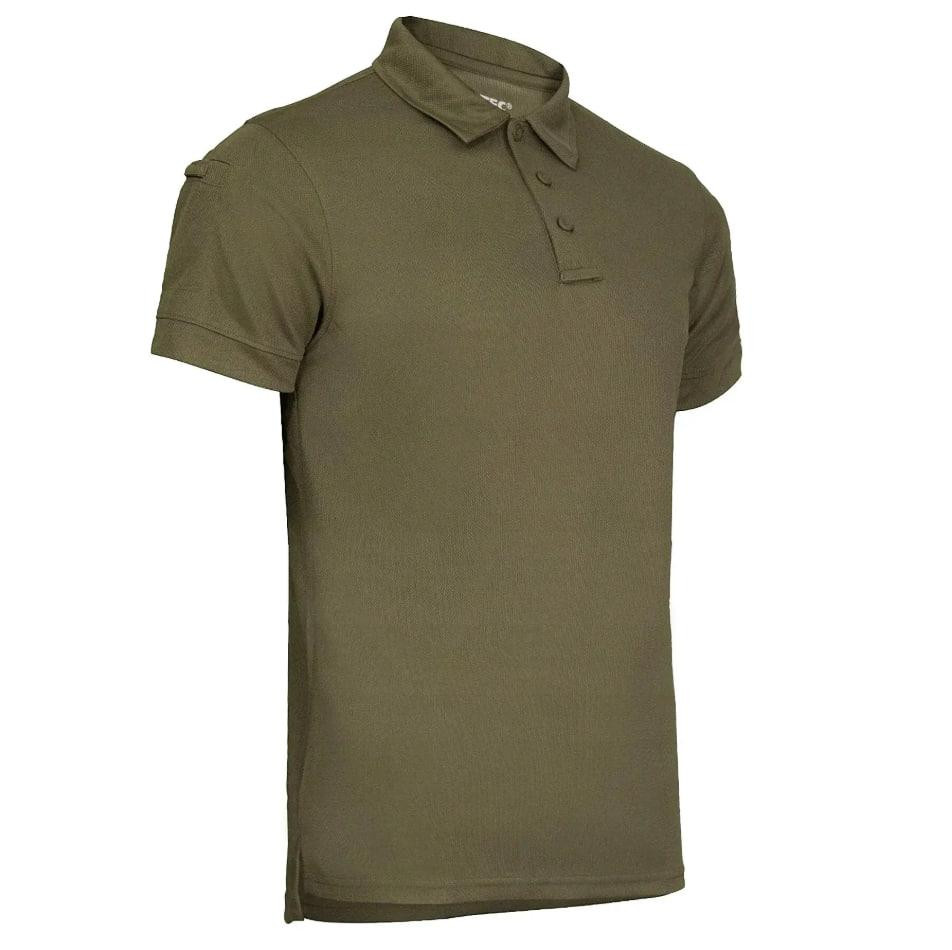Футболка тактична Quickdry поло олива легка військова літня футболка для ЗСУ з липучками Львів - фото 2