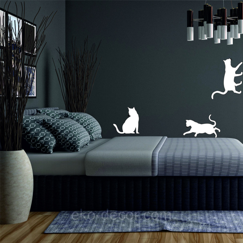 Декоративне настінне Панно «Коти», Декор на стіну 50*40 см. (3шт.), Білий Київ - фото 7