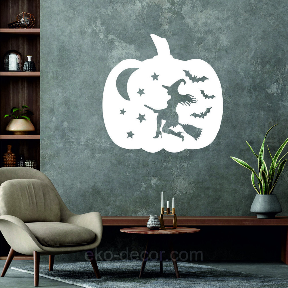 Декоративное настенное 3D Панно «Ведьма», Декор на стену с объемом 90*90 см, Белый Киев - изображение 4