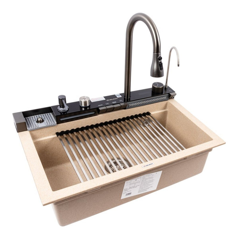 VALESO Гранітна мийка VALESO IRENA 6846 матова Сафарі Коломия - фото 9