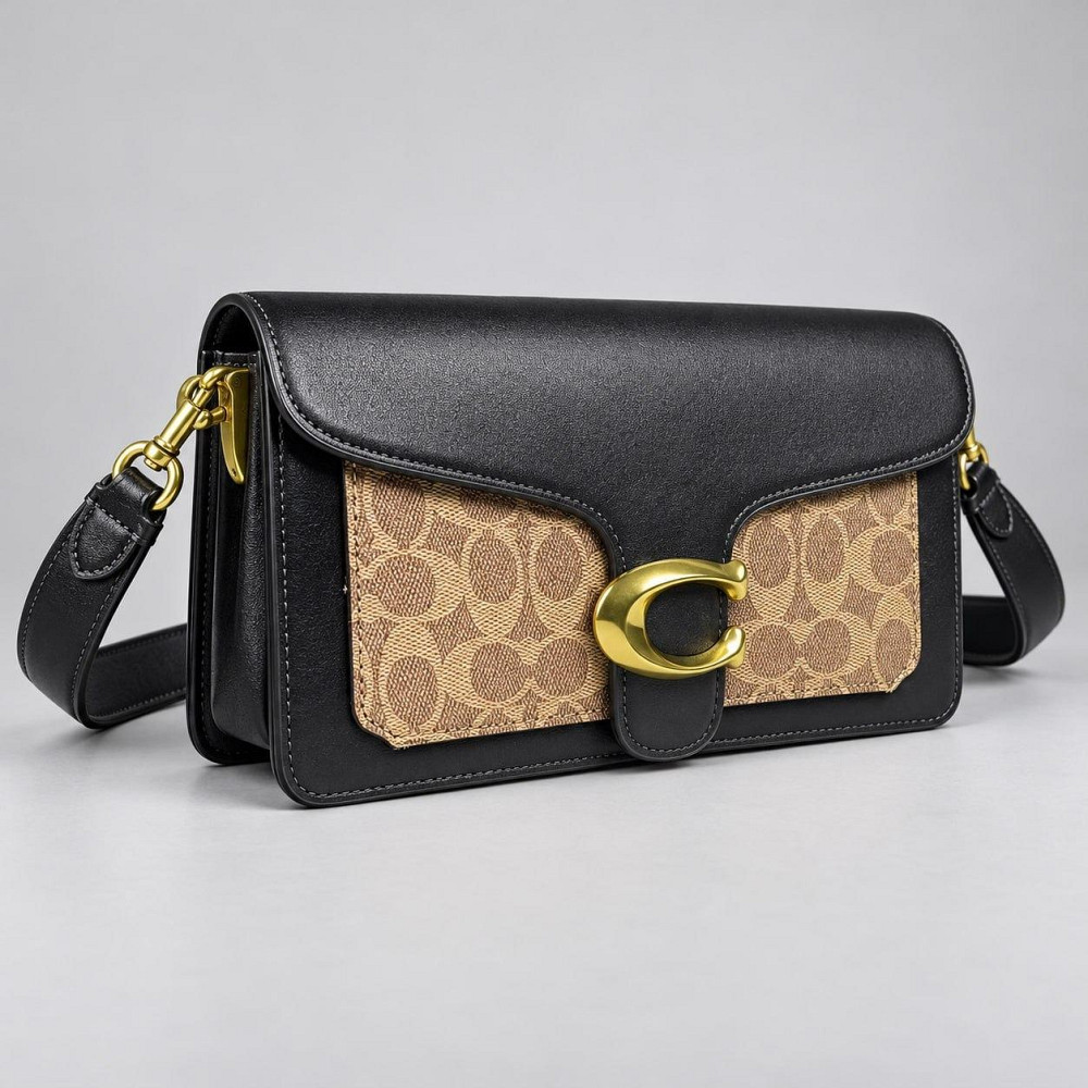 Женская брендовая сумочка Coach Tabby Shoulder black/brown Lux Киев - изображение 4