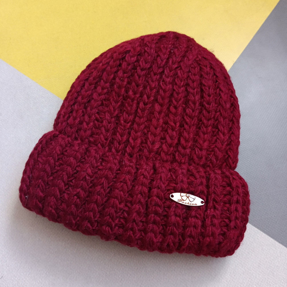 Шапка тепла бордо 52-56см універсальна підліток доросла Київ - фото 1