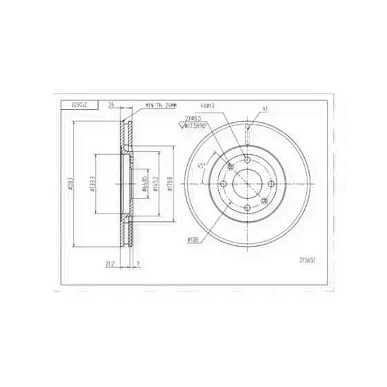 Диск Citroen Xantia, Peugeot 406 (1995-) передний (d283x26mm) тормозной Мукачево