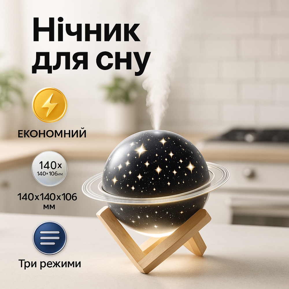 Дитячий настільний нічник для дому сатурн, Нічники для сну, Usb led нічник дитини на ніч TN-58 Львів - фото 8