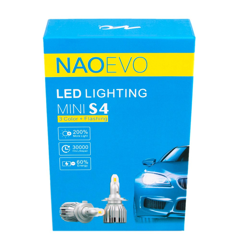 Світлодіодні лампи HB4 Naoevo S4 LED-Flip Chip/9-16V/30W/3600Lm/3000K-4300K-6500K Винница - изображение 4