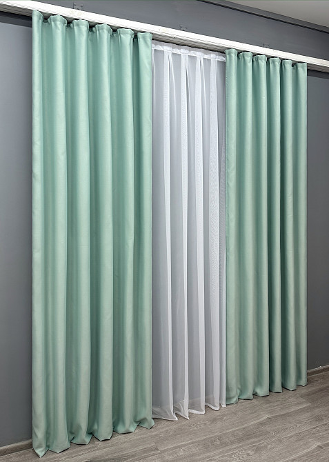 Комплект готових штор VR-Textil Bruno № 958ш Фісташковий 100х275 см 2 шт (31-349) Київ - фото 4