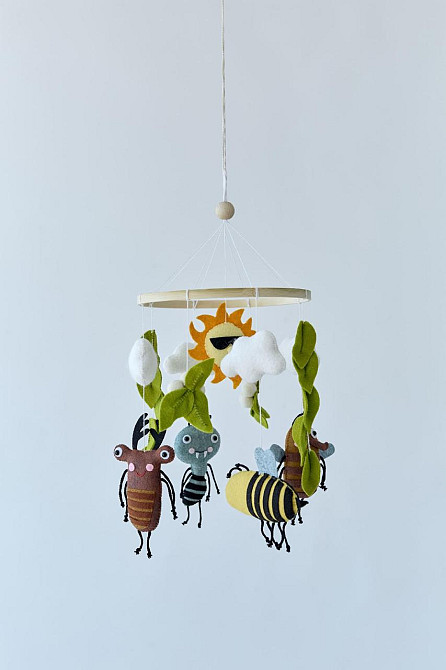 Дитячий мобіль на ліжечко WoollyFox "Жучки та бджілки" Київ - фото 3
