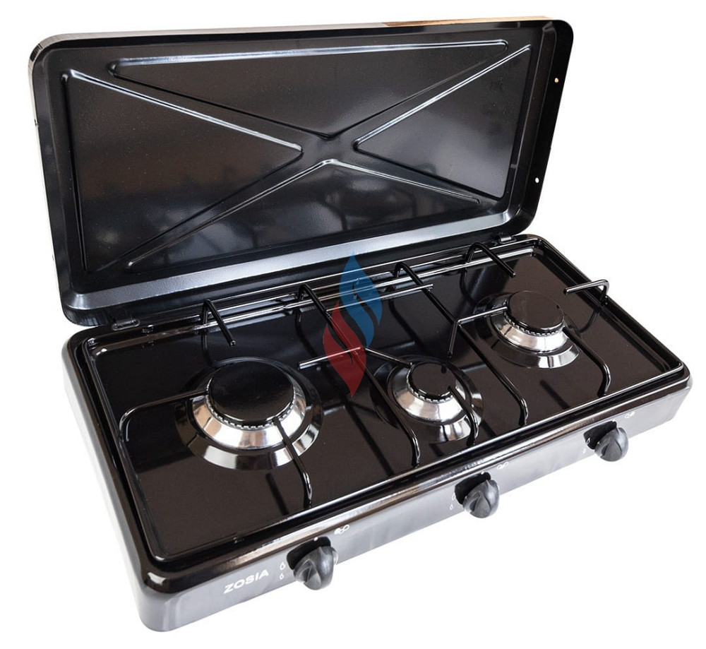 Газова плита Zosia трьохканфорна чорна Київ - фото 1