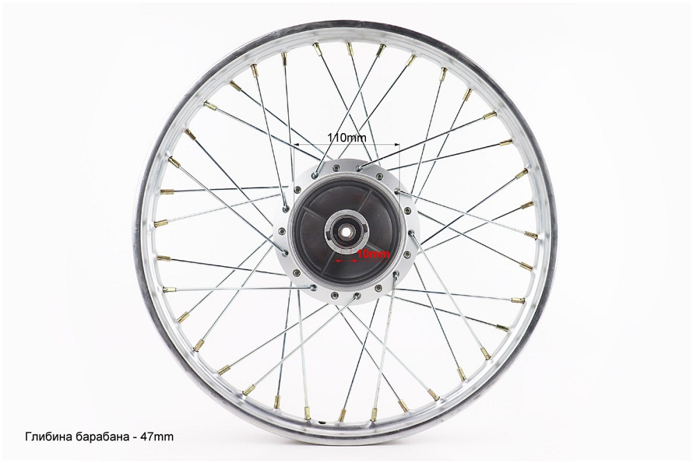 Диск передній спицьований (колесо) 1,2-17" DELTA, хром (вісь 10мм) Київ - фото 4