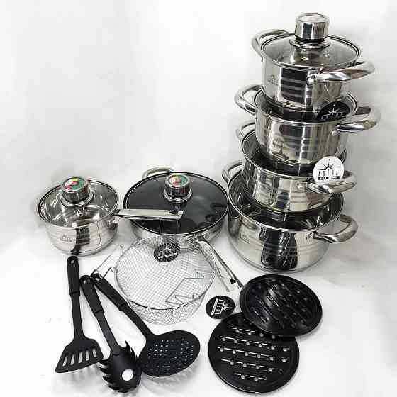 Набір каструль для електричних плит 18 предметов ASTRA A-2618, Каструлі з кришками OX-58 Львів