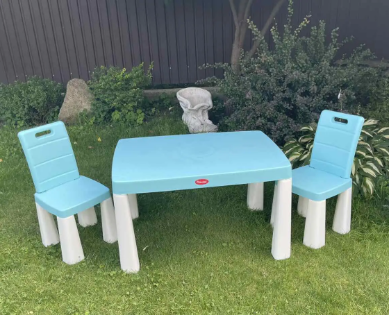 Дитячий комплект стіл та два стільці Doloni (пластиковий) Бірюзовий Київ