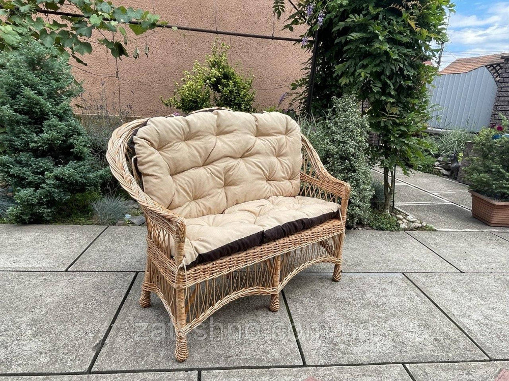 Диван плетений з лози з накидкою на 2 сторони Київ - фото 3
