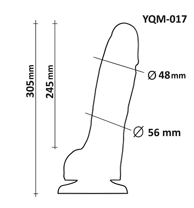 Фаллоимитатор Гигант с мошонкой на присоске OYO YQM-017 (длина 30.5 см, диаметр 5.6 см) Sex Aura Киев - изображение 9