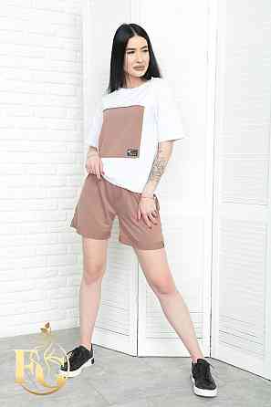 Двокольоровий костюм з шортами "Numb" оптом | Батал | Розпродаж моделі Капучіно, 50-52 Київ