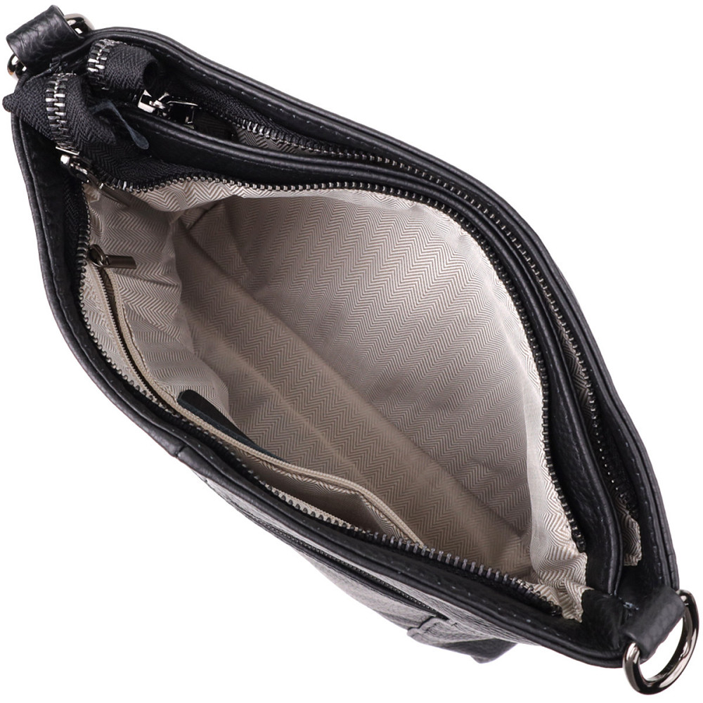 Небольшая женская сумка с двумя ремешками из натуральной кожи Vintage 23014 Черный Киев - изображение 8