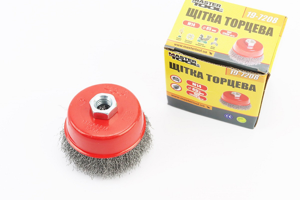 Щітка торцева М14 D-85мм з рифленого дроту 19-7208 Київ - фото 1
