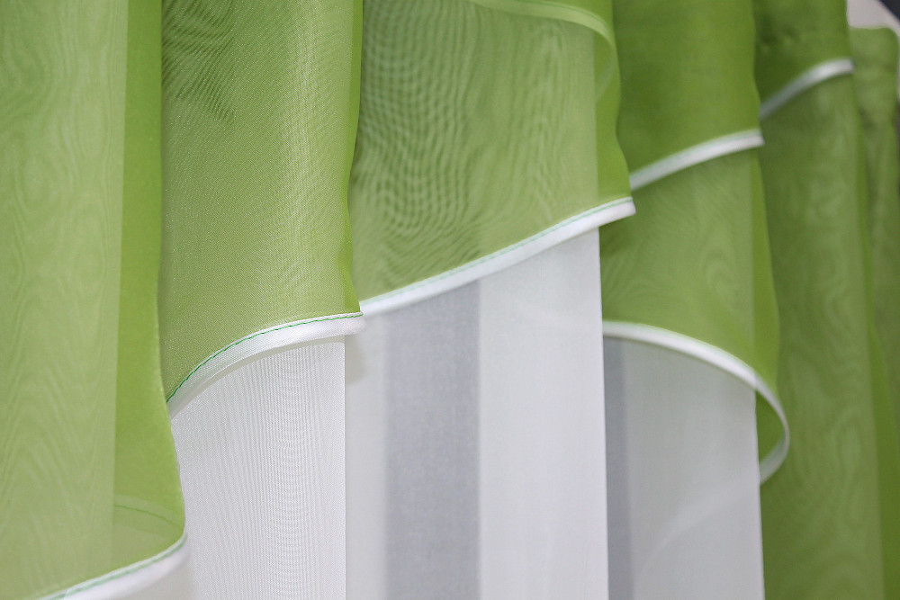 Кухонна тюль арка з ламбрекеном VR-Textil № 025к білий із оливковим 280х170 см (52-0669) Київ - фото 4