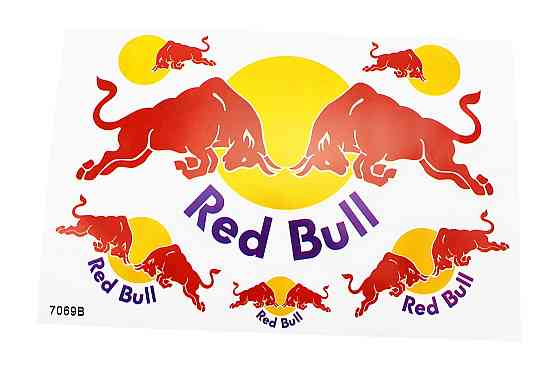 Наклейки на планшеті "Red Bull" набір 6шт 26х17, 7069В Бершадь