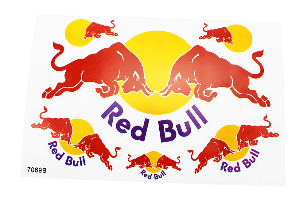 Наклейки на планшеті "Red Bull" набір 6шт 26х17, 7069В Бершадь - изображение 1