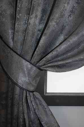 Комплект коротких штор VR-Textil Жакард Sultan YL № 1211ш Графітовий 130х170 см 2 шт (35-0004) Київ