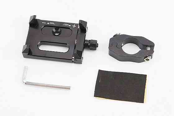 Тримач телефону на кермо металевий, ширина 50-100мм регульована, Чорний Київ