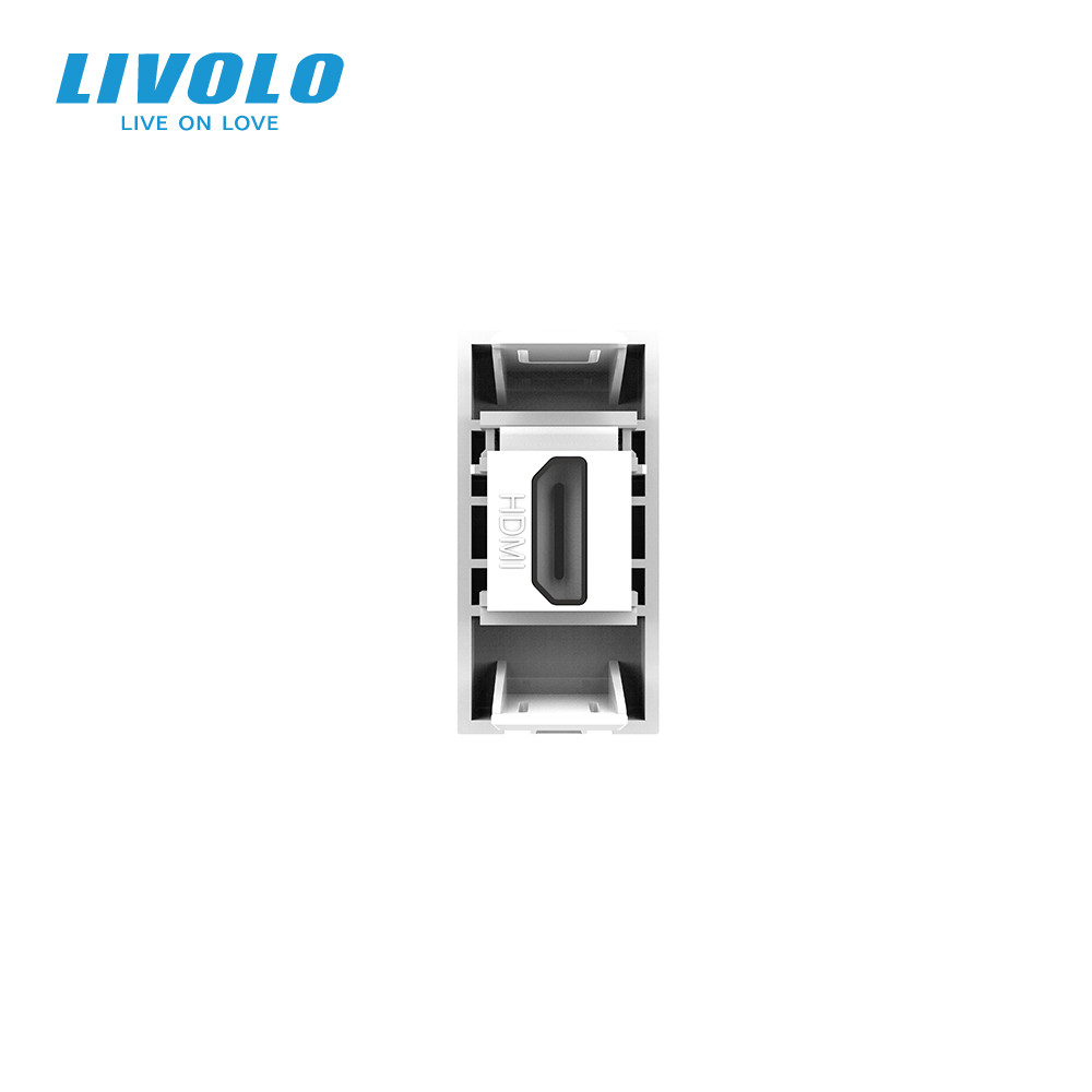 LIVOLO HDMI розетка LIVOLO 1.4, сіра, модуль 0.5 поста, для телевізора / ПК (VL-FCHD-1IP) Коломия - фото 4