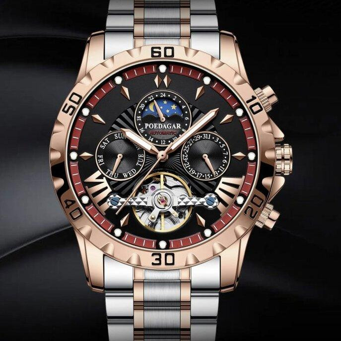 Годинник чоловічий механічний Poedagar Mechanical Prestige (2 ремінці) Київ - фото 11