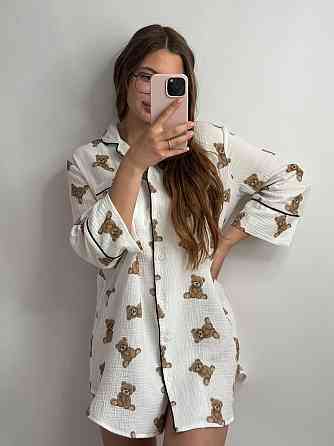 Жіноча муслінова нічна сорочка Ведмедики XS-S Харків