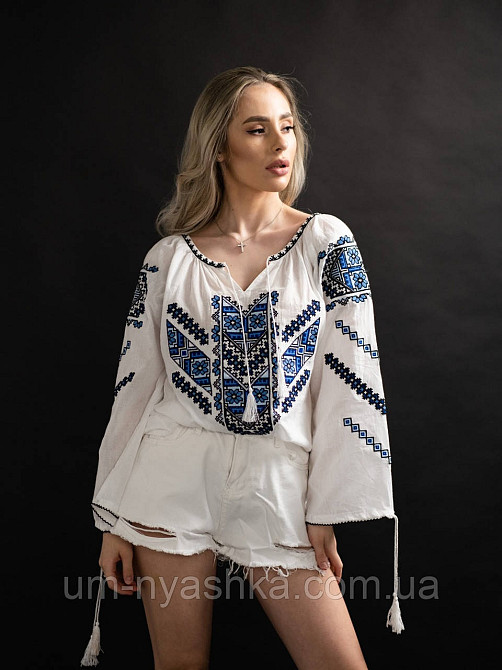 Жіноча лляна вишиванка "Сніжна" Кривий Ріг - фото 1