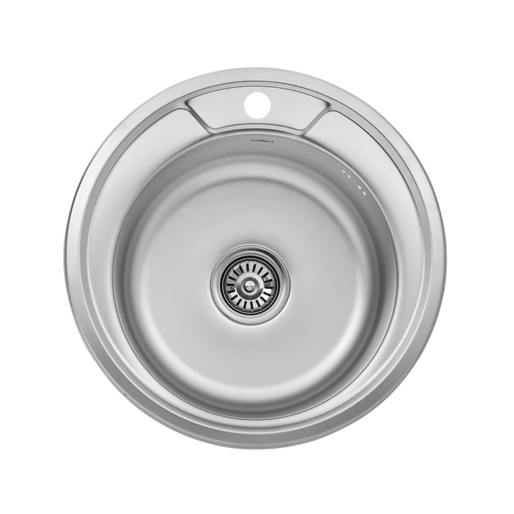 Кухонна мийка з нержавіючої сталі Kroner KRP Dekor - 490 (0.8 мм) Київ - фото 1