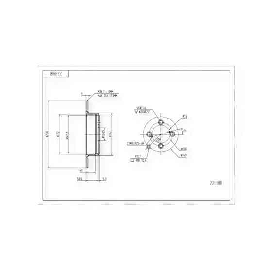 Диск Toyota Corolla (2002-) задній (d258x9mm) гальмівний Мукачево