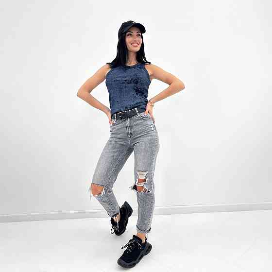 Трикотажная женская майка тай-дай Design 42-44, Темно-синий Киев