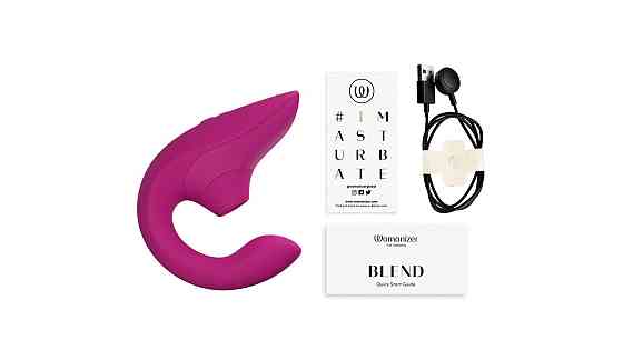 Стимулятор точки G и клитора Womanizer Blend Pink вакуум и вибрация, ярко розовый Sex Aura Киев